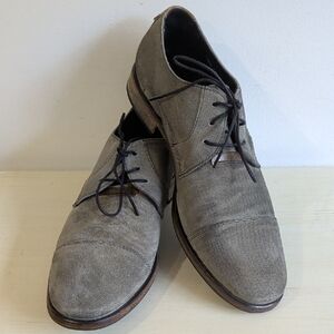 John Varvatos Grey Leather Lace Up Oxford Shoes Size 9